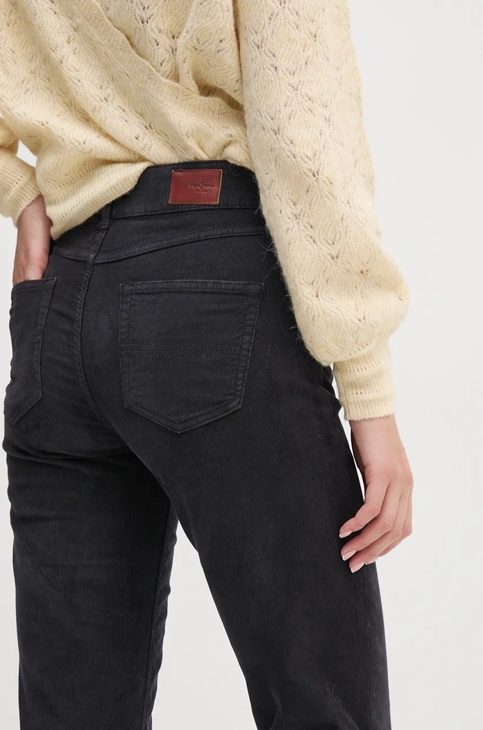 Hlače od samta Pepe Jeans WILLA siva PL211786