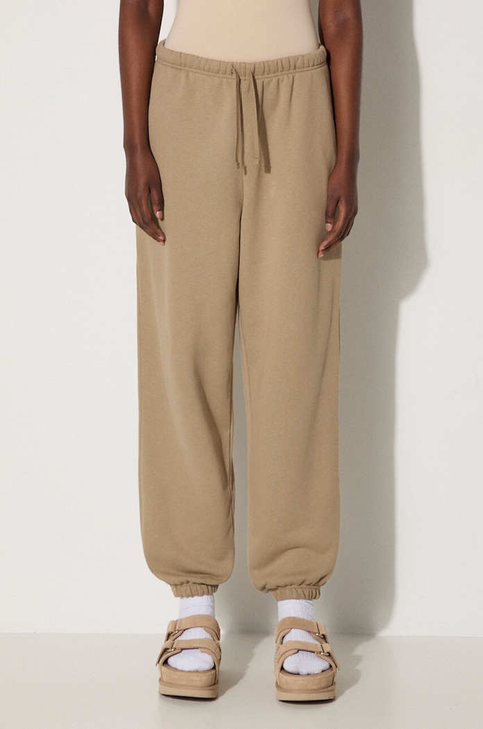 Bavlněné tepláky Puma Better Classics Sweatpants pletenina béžová 624234
