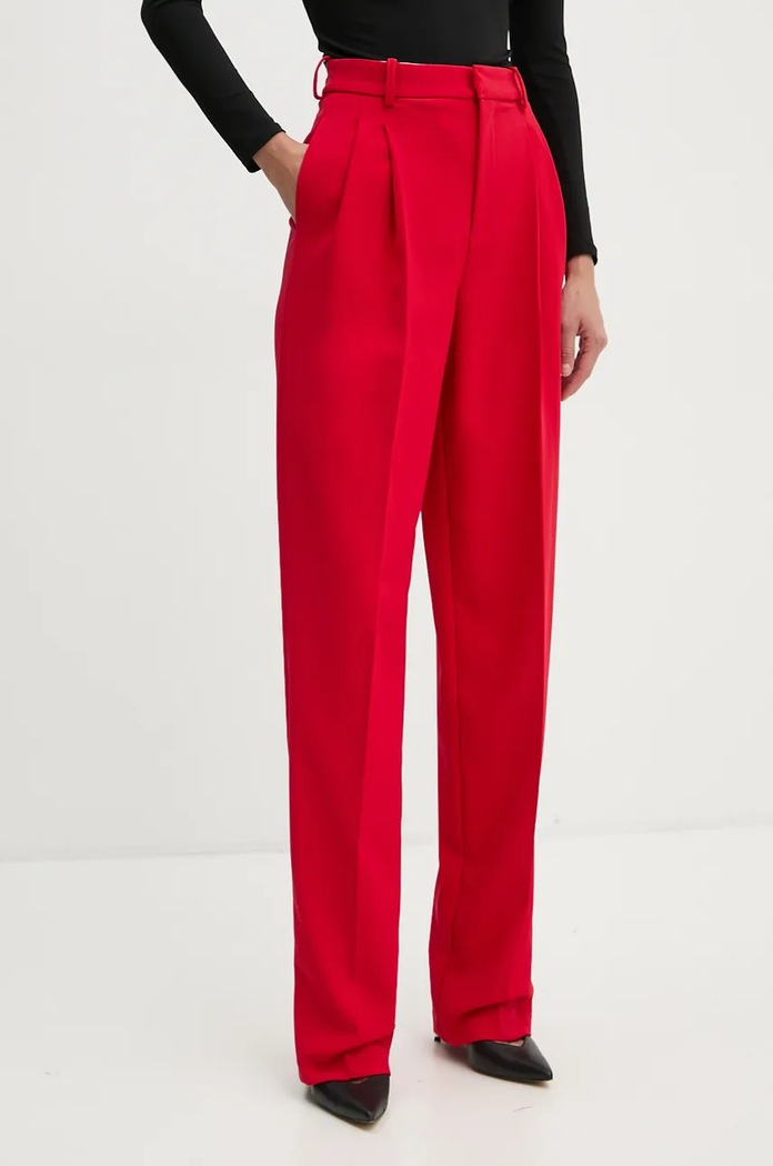 Elisabetta Franchi pantaloni drept rosu PA05247E2