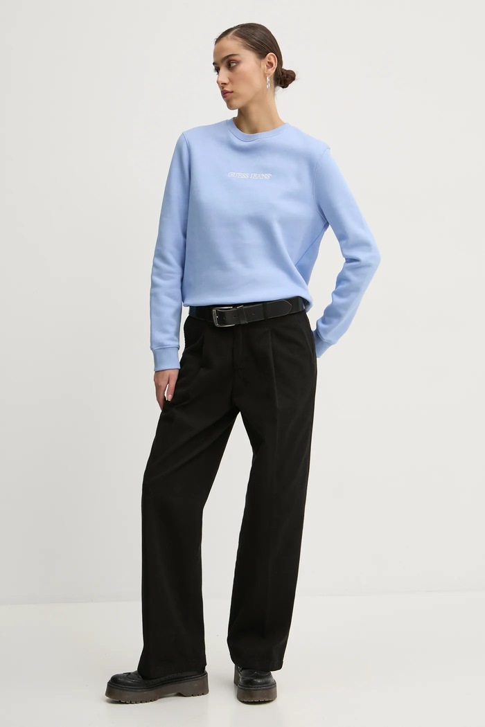 Pamučne hlače Guess Jeans W4BB44.WGCV2 crna AW25