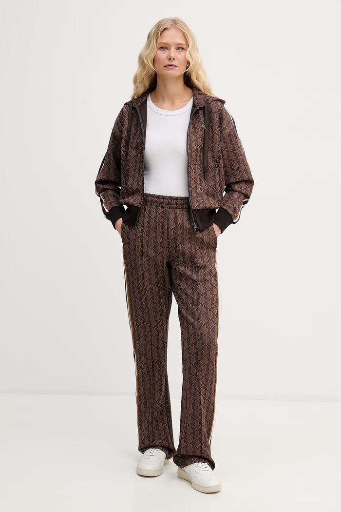 Lacoste παντελόνι καμπάνα Γυναικείο XF9313 καφέ SS26