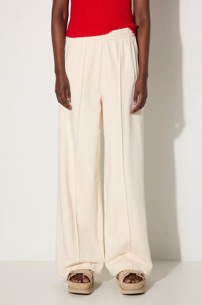 adidas Originals cotton joggers Wide Leg Pant plain beige IZ0292
