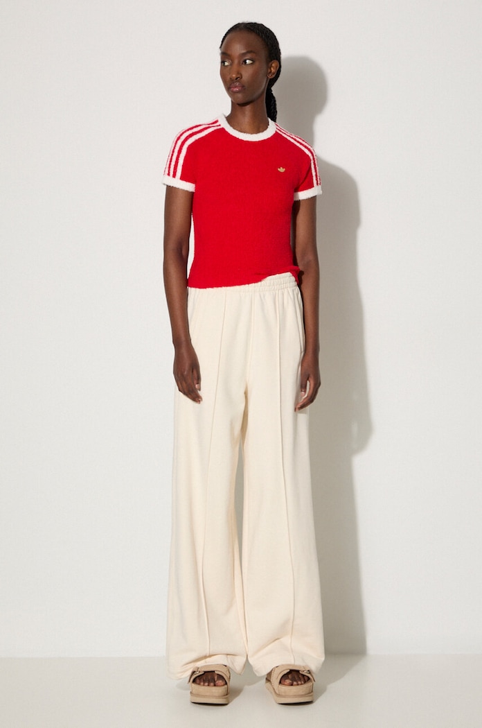 adidas Originals cotton joggers Wide Leg Pant IZ0292 beige AW24