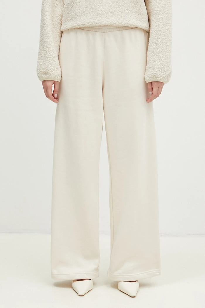 adidas Originals joggers Femme Galore Wideleg Fleece Pants jersey beige JN3027