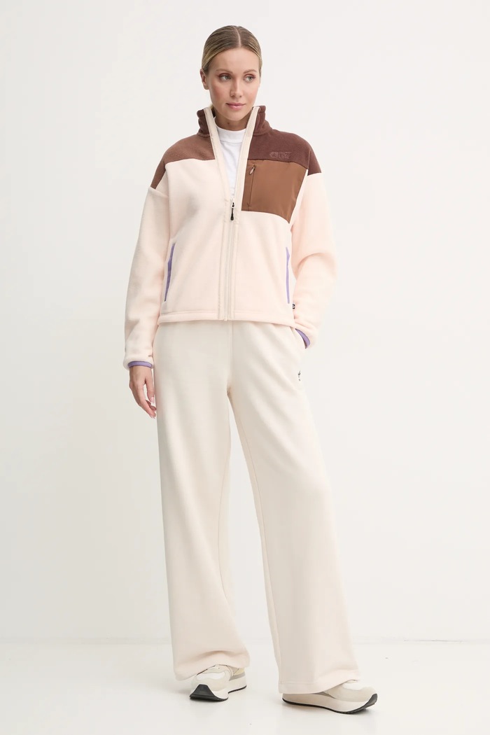 Спортен панталон adidas Originals Femme Galore Wideleg Fleece Pants JN3027 бежов AW24