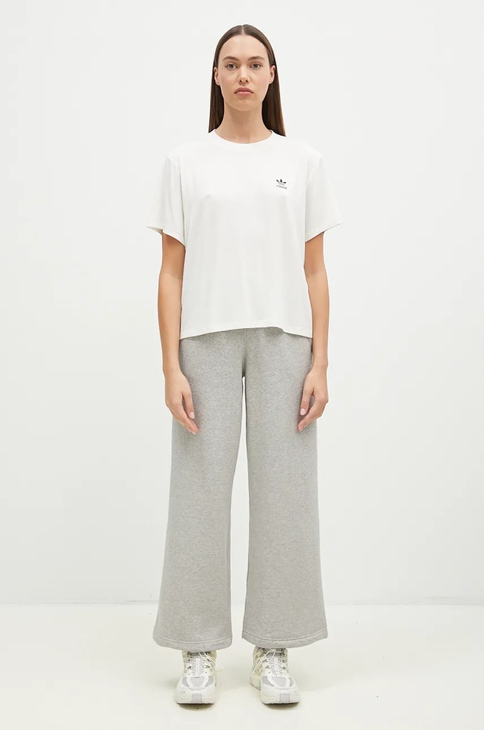 Tepláky adidas Originals Femme Galore Wideleg Fleece Pants šedá JN3028