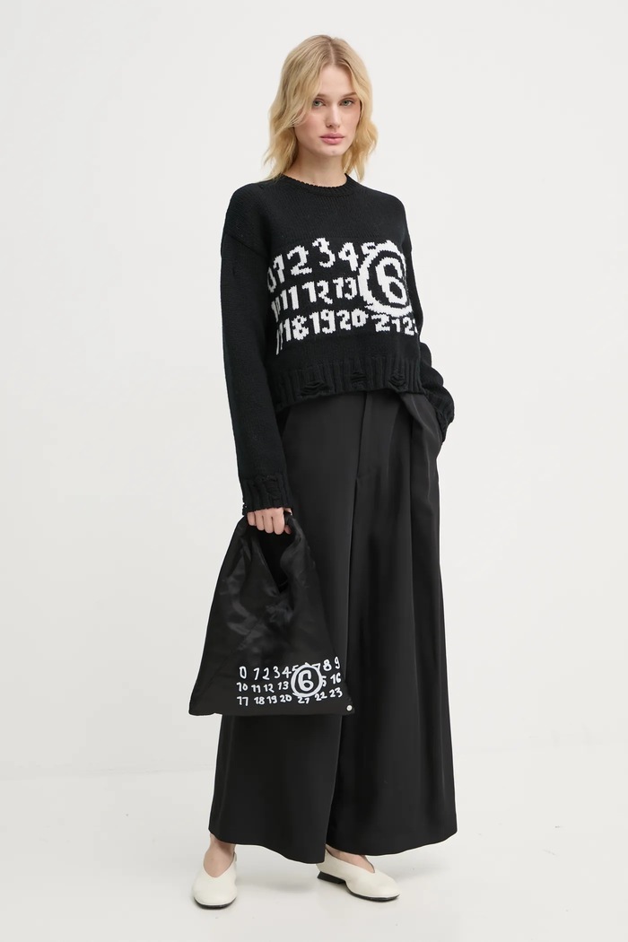 MM6 Maison Margiela spodnie S62KB0217.M35225 czarny AW24