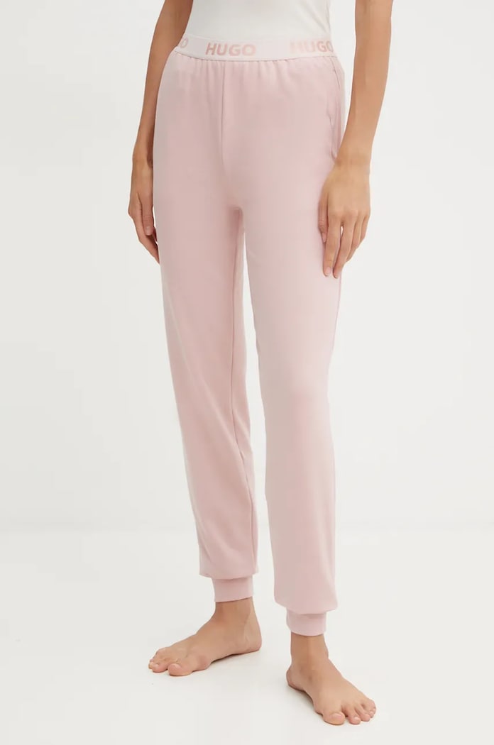 HUGO spodnie lounge SPORTY LOGO_PANTS 50520499 różowy AW25