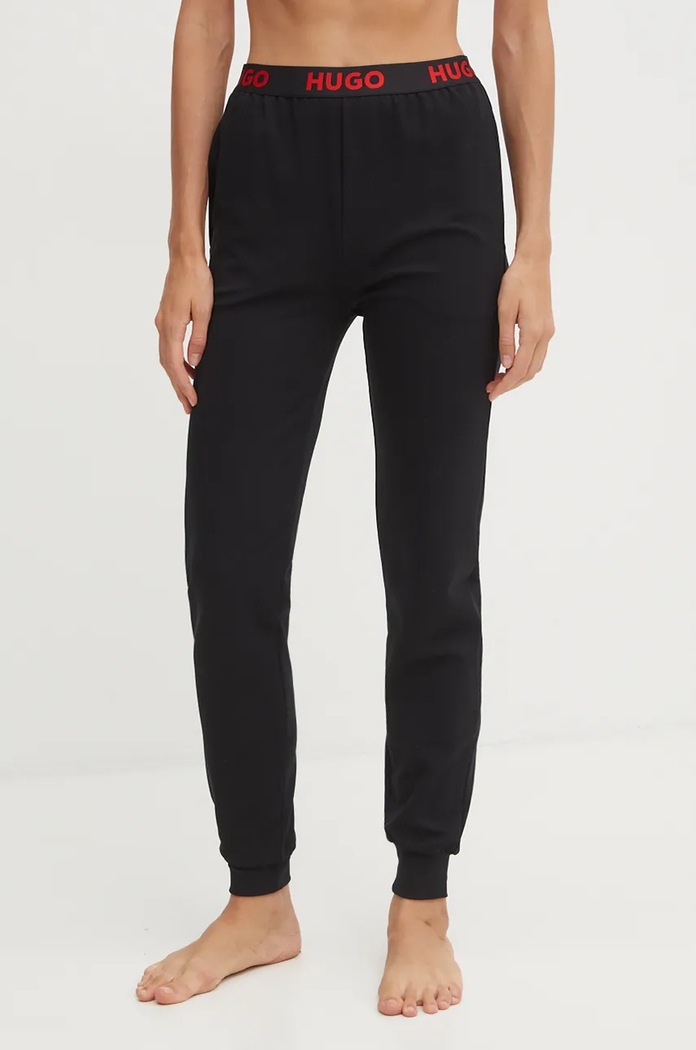 HUGO spodnie lounge SPORTY LOGO_PANTS z elastanem czarny 50520499