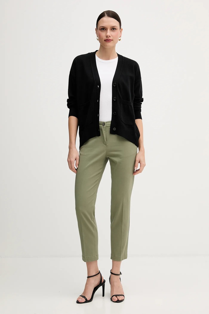 Sisley spodnie 48M855BK7 zielony AW25