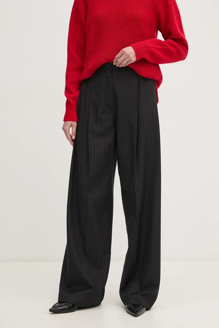 Sisley pantaloni alta nero 4C3DLF066