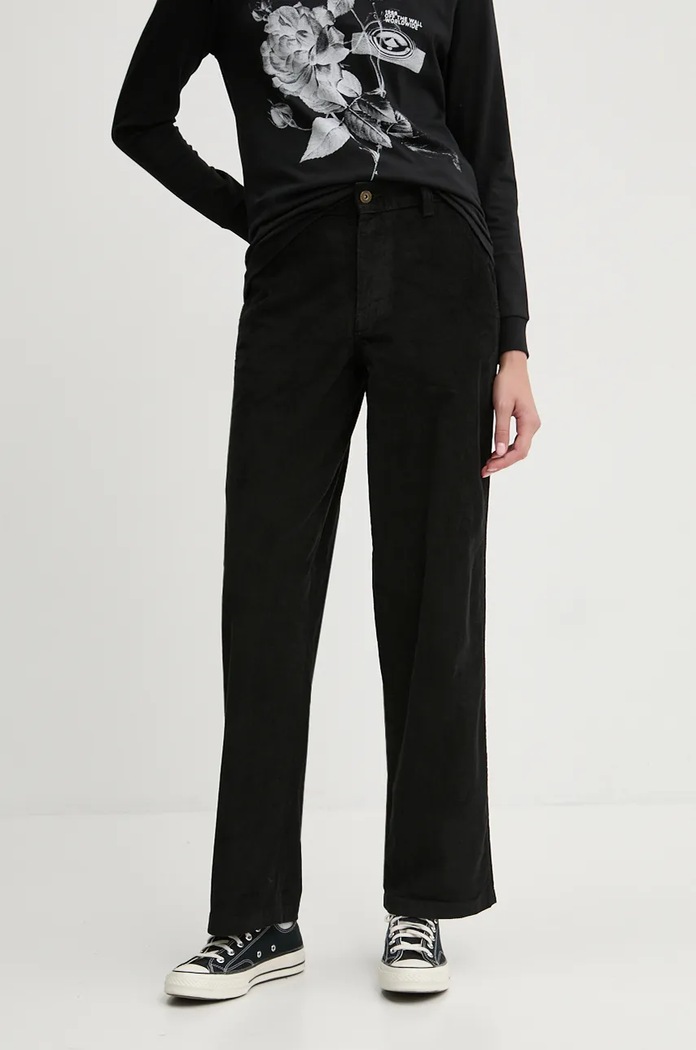 Menčestrové nohavice Dickies CORDUROY CARPENTER s elastanom čierna DK0A863Z