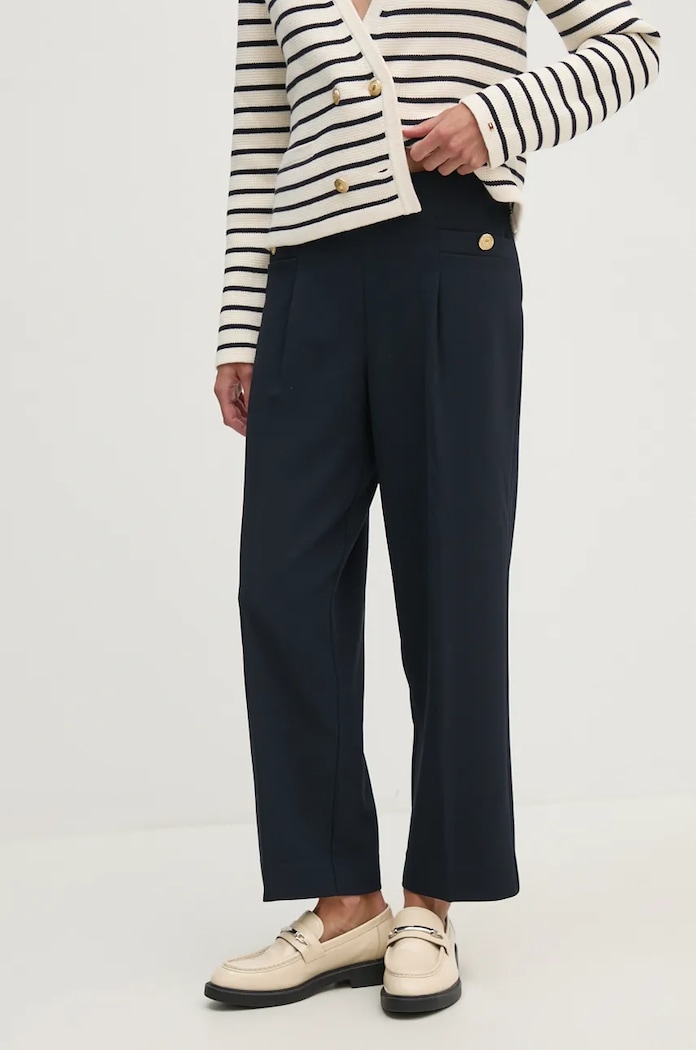 Nohavice Tommy Hilfiger s elastanom tmavomodrá WW0WW42957