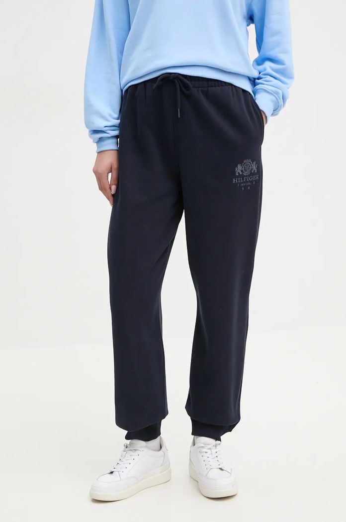 Tepláky Tommy Hilfiger pletenina námořnická modř WW0WW42884