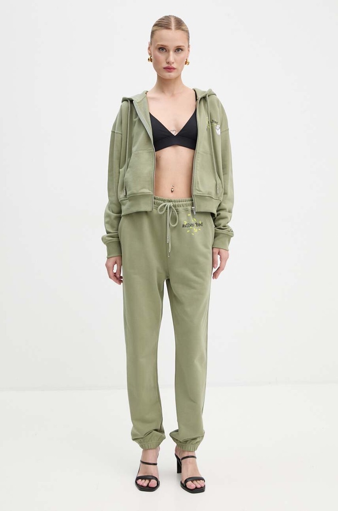 Moschino Jeans pamut melegítőnadrág 0319.8732 zöld AW24