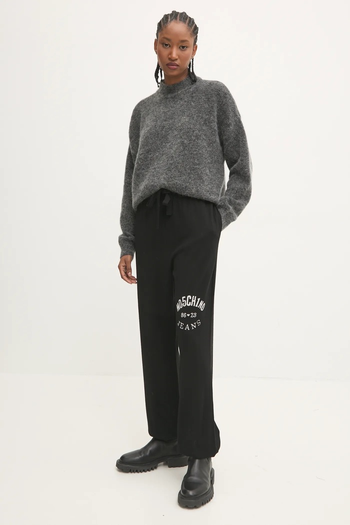 Μάλλινο παντελόνι Moschino Jeans 0380.8700 μαύρο AW24