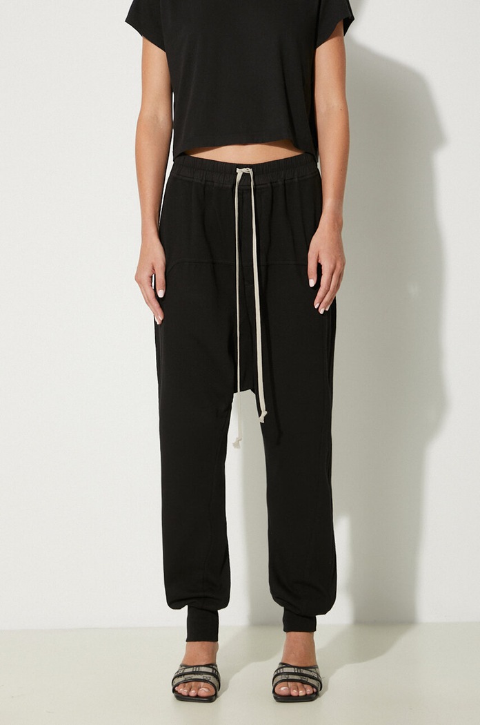Rick Owens cotton joggers Prisoner Drawstring jersey black DS02D2330.RIG