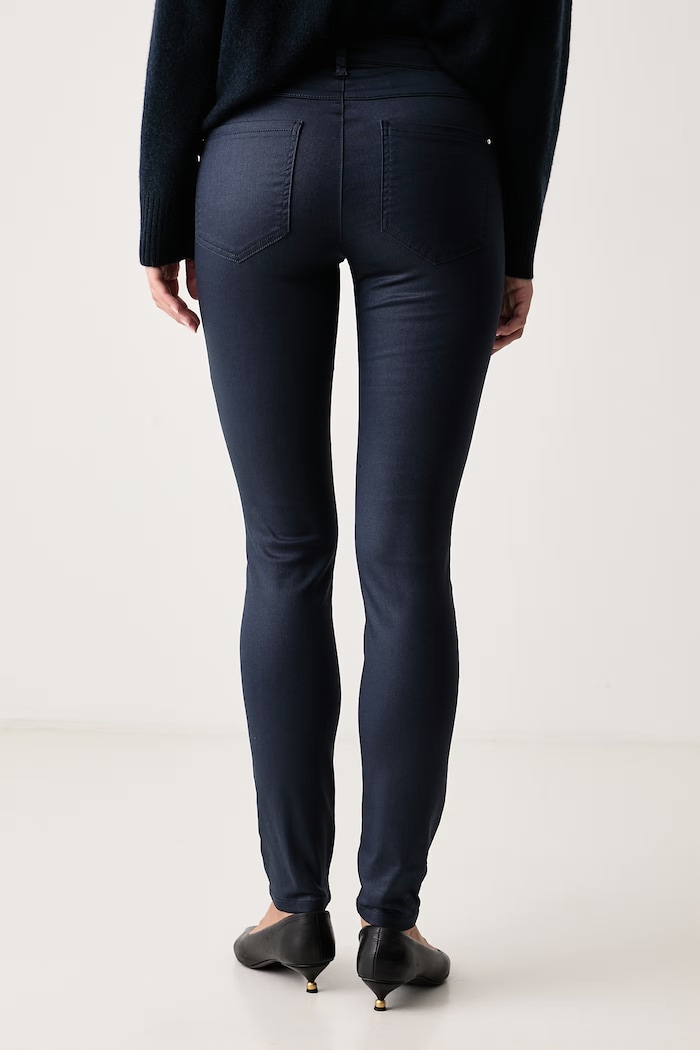 Odzież Morgan Spodnie slim fit damskie z bawełną PFRASHI PFRASHI granatowy