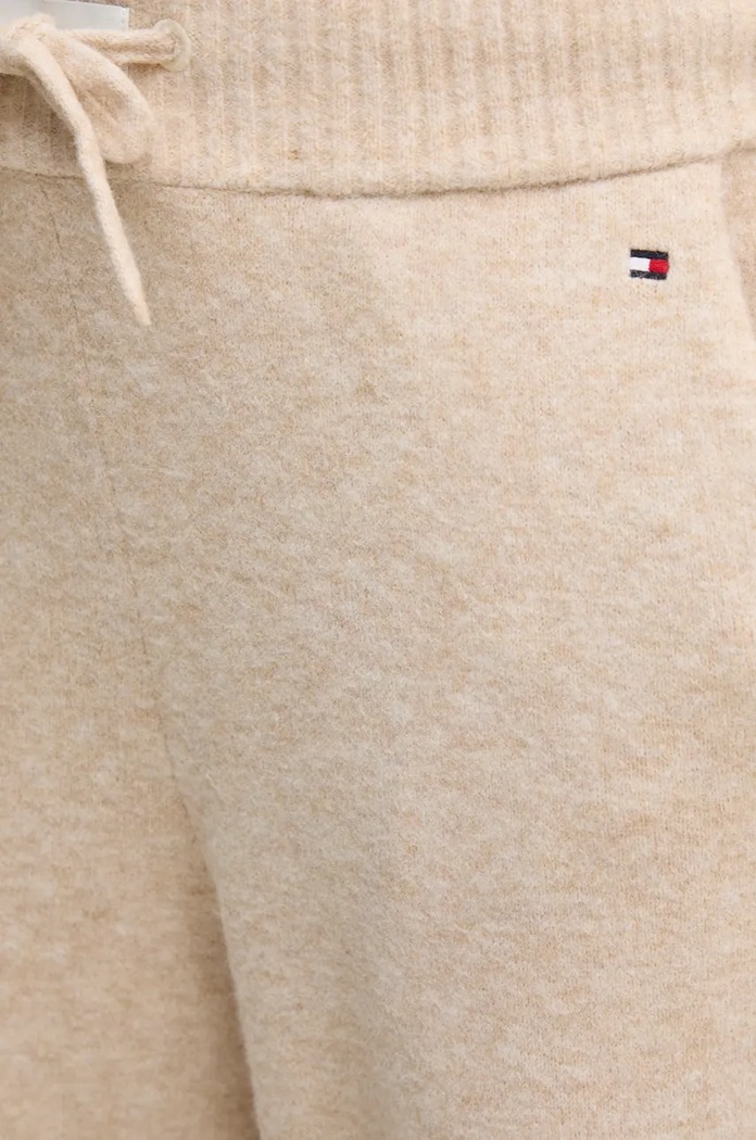 Tepláky s příměsí vlny Tommy Hilfiger béžová UW0UW05523