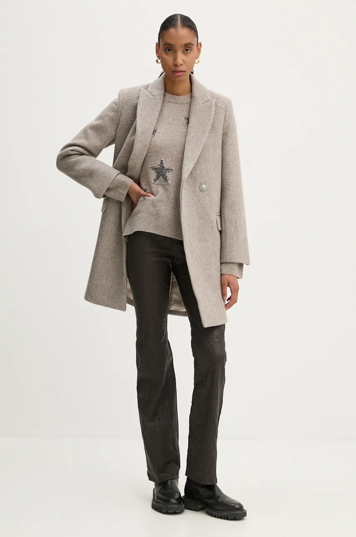 Kožené nohavice ZADIG&VOLTAIRE RWPA00073 hnedá AW24