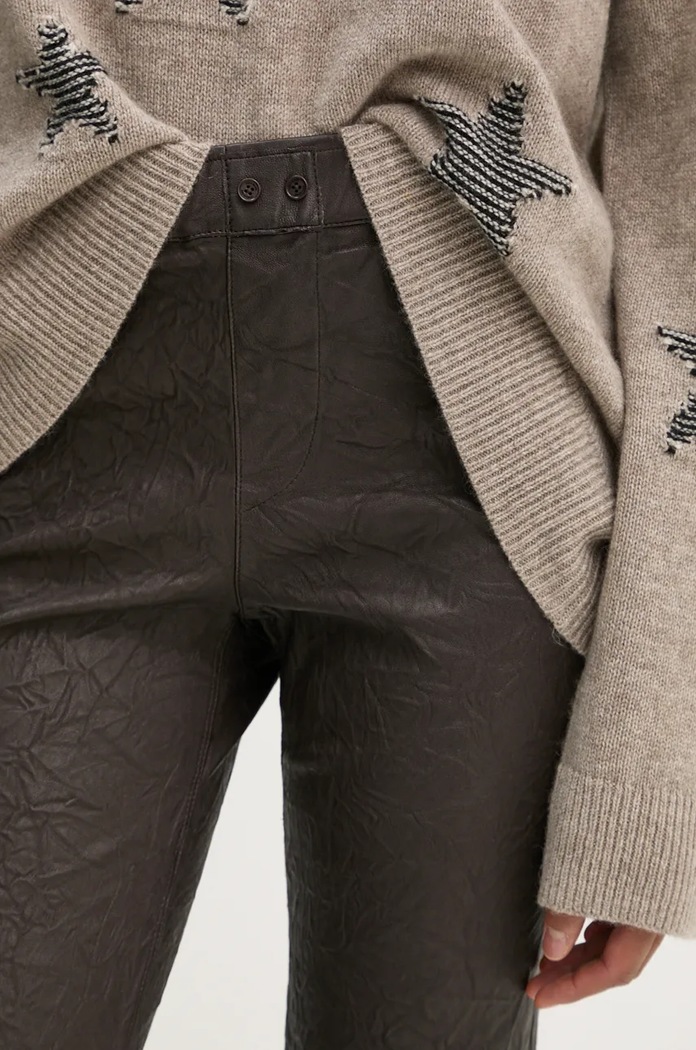 Kožené nohavice ZADIG&VOLTAIRE hnedá RWPA00073