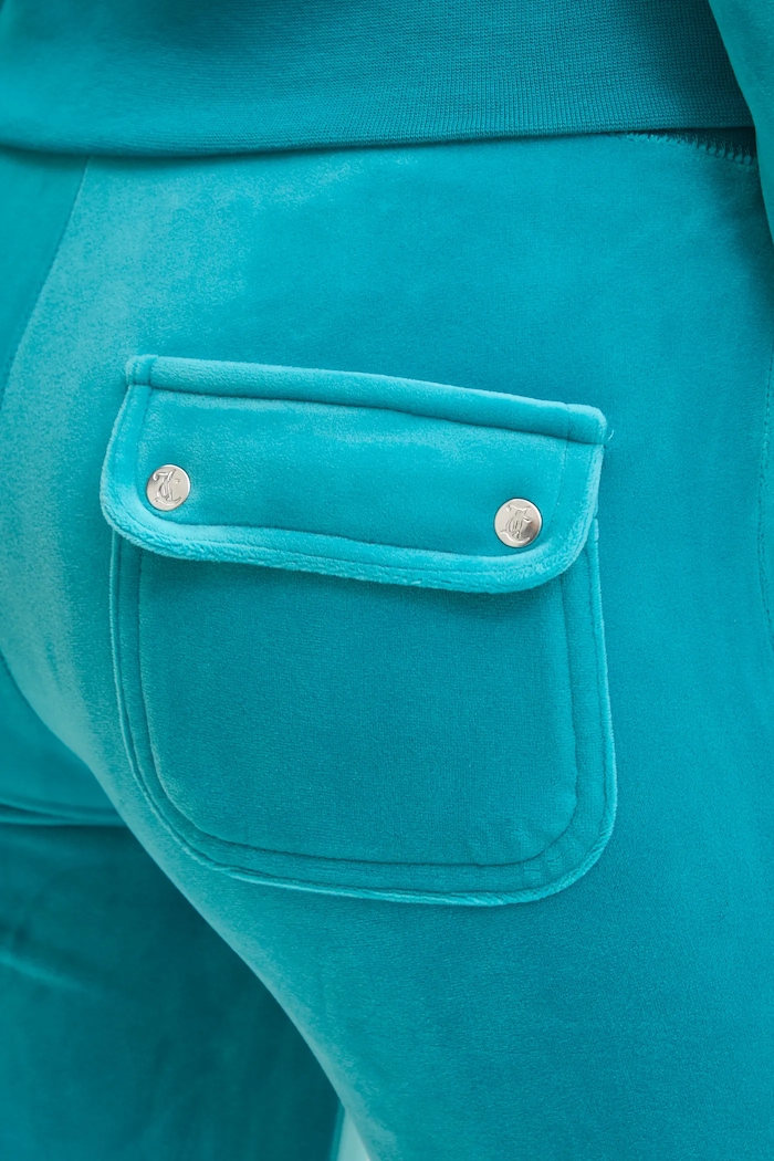 Donji dio trenirke od velura Juicy Couture DEL RAY PANT tirkizna JCAP180.696