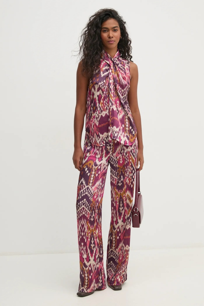 Nohavice Hoss Intropia 6548625 fialová AW24