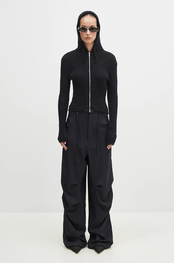DARKPARK pantaloni de lână Daisy WTR42.FAW04.0051 bleumarin