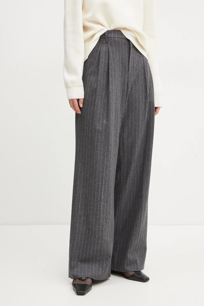 A.L.C. pantaloni de lana Charles drept gri 2PANT01059