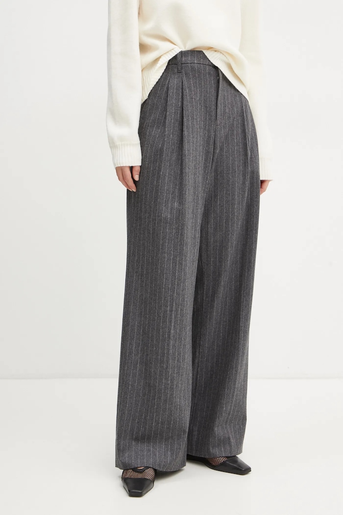 A.L.C. pantaloni de lana Charles drept gri 2PANT01059
