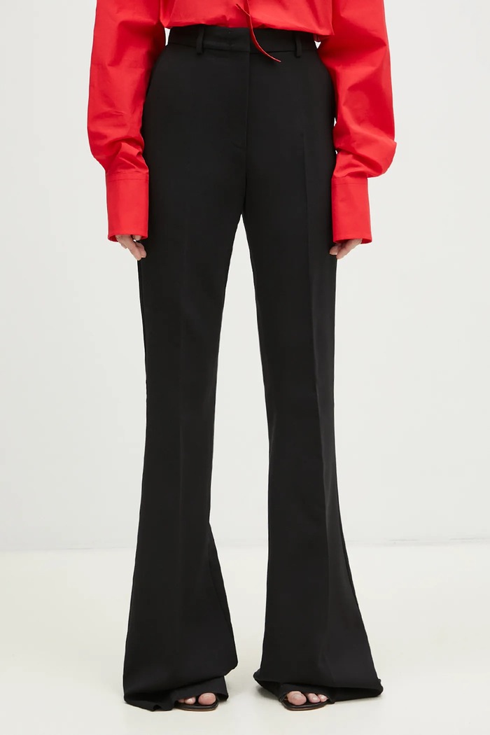 Sportmax spodnie Bice z elastanem czarny 2422136014600