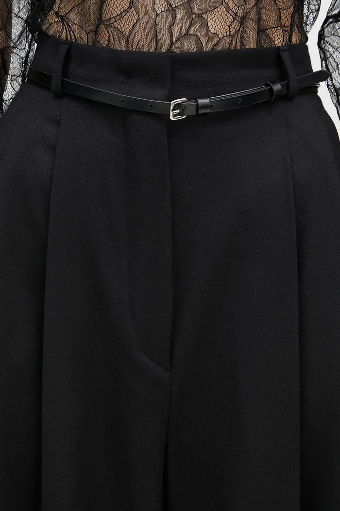 Vlnené nohavice Sportmax Kiens12 čierna 2422136022600
