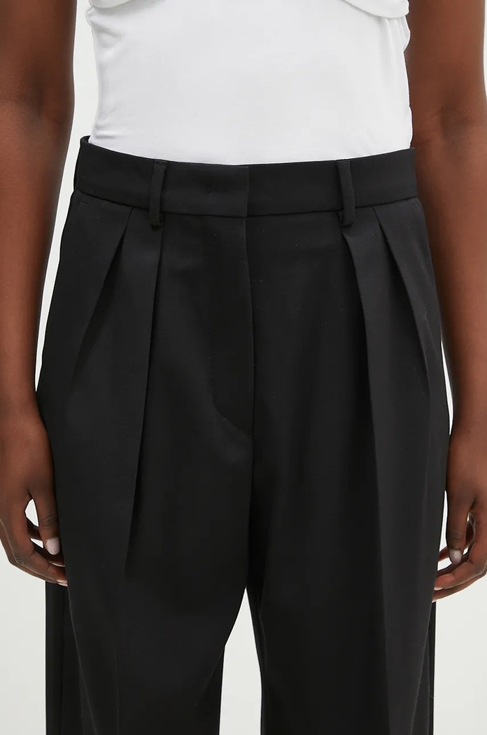 Sportmax spodnie wełniane Assuan czarny 2422136032600