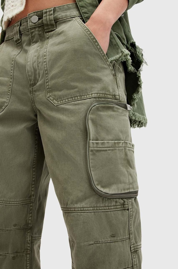 Oblečení Bavlněné kalhoty AllSaints FLORENCE JOGGER W017TB zelená