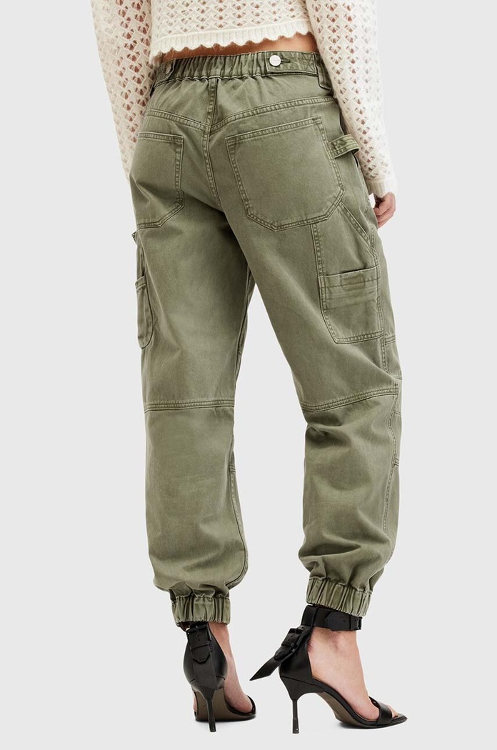 Bavlněné kalhoty AllSaints FLORENCE JOGGER W017TB zelená