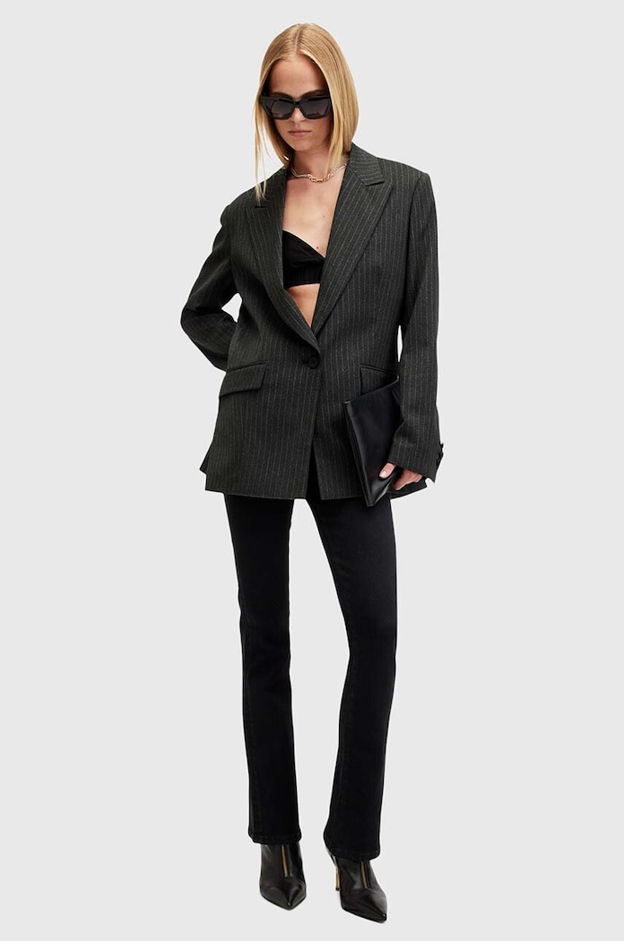 AllSaints spodnie bawełniane DANI SIZEME BOOTCUT bawełna czarny W043EB