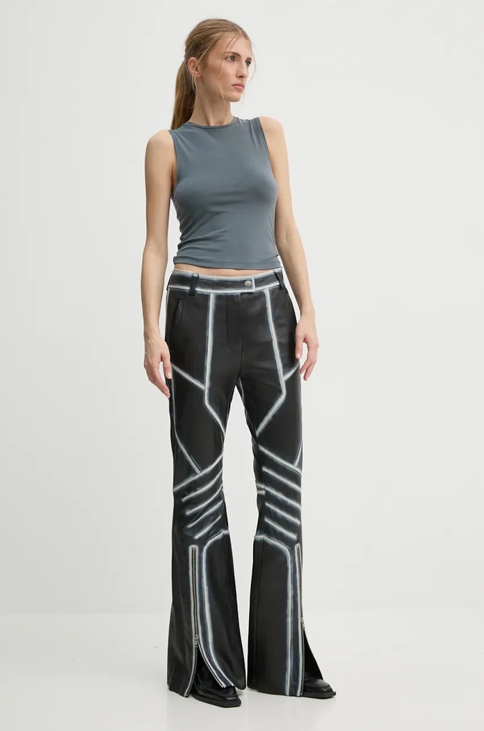 Kožené nohavice Stand Studio Moto Trousers Detailed 62287.7030 čierna AW24