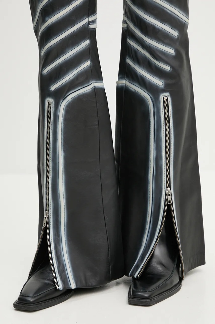 Kožené nohavice Stand Studio Moto Trousers Detailed 62287.7030 čierna