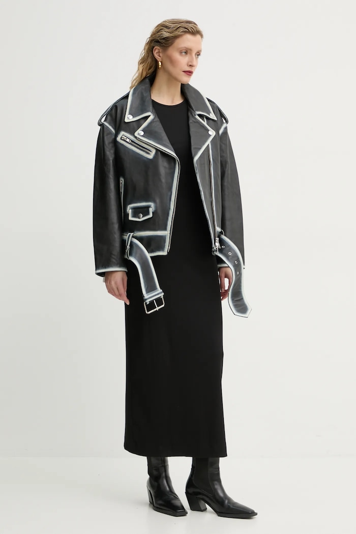 Kožna jakna Stand Studio Irene Jacket 62272.7030 crna AW24