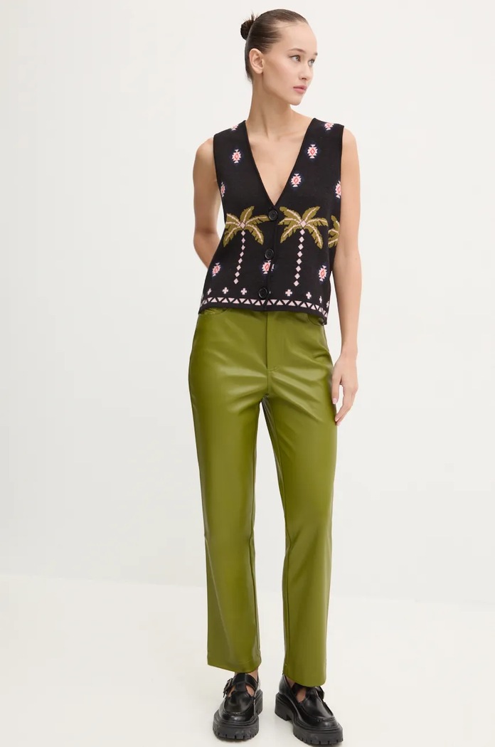 Never Fully Dressed spodnie NFDTR328 zielony AW24