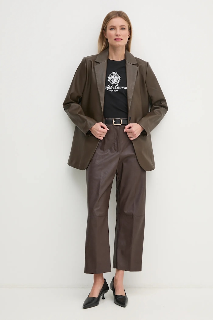 Παντελόνι Sandro Ferrone SFS15YBERACHELE καφέ AW24
