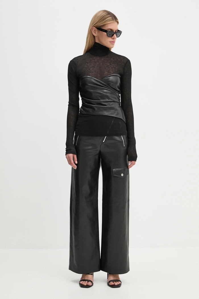 Штани Nanushka HAYES NW24FWPA45300 чорний AW24