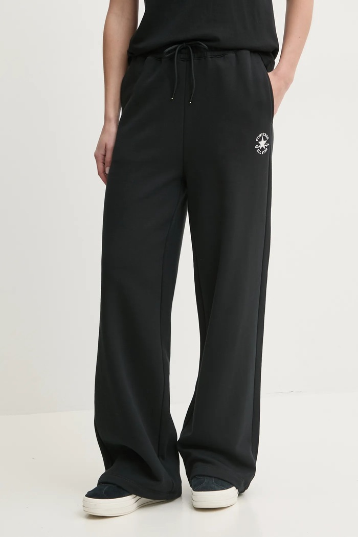 Converse spodnie dresowe bawełniane dzianina czarny 10027072.A02