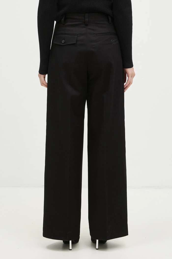 Clothing Maison Kitsuné cotton trousers Double Pleated NW01110WW0122 black