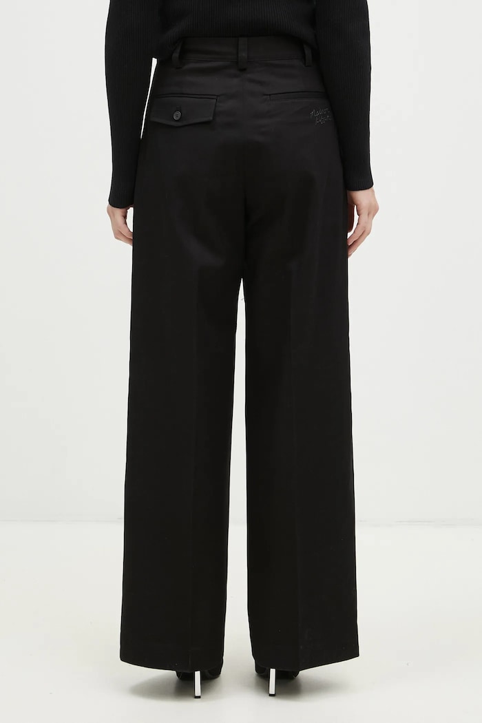 Clothing Maison Kitsuné cotton trousers Double Pleated NW01110WW0122 black