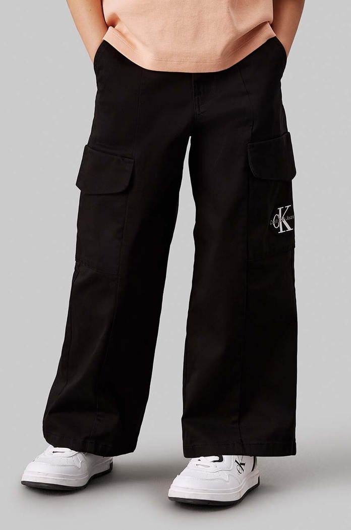 Fete Calvin Klein Jeans pantaloni copii UTILITY CARGO PANTS IG0IG02513.9BYH.128.176 negru
