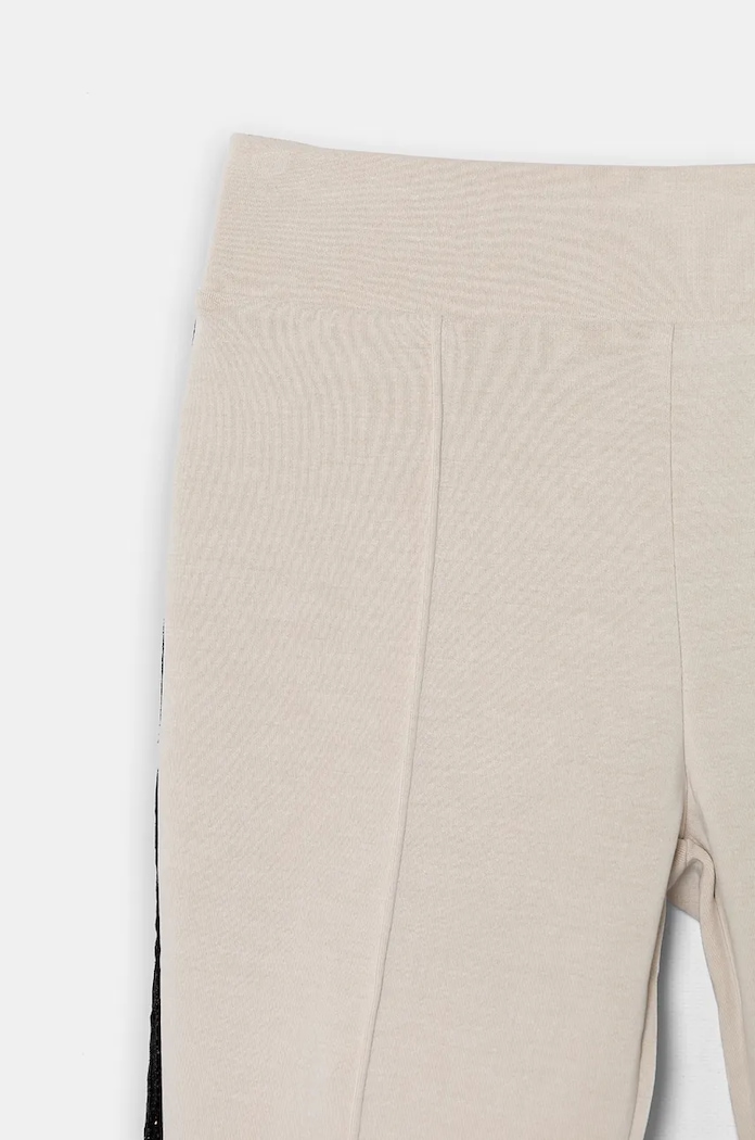 Dziewczynka EA7 Emporio Armani spodnie dresowe dziecięce 6DFP07.FJZBZ beżowy