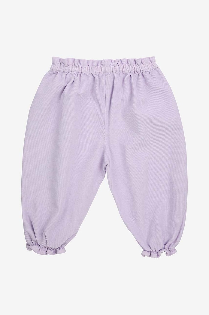 Dziewczynka Bobo Choses spodnie dresowe bawełniane niemowlęce Pansy Flower 224AB068 fioletowy