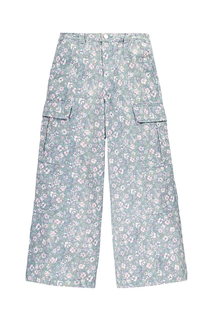 Levi's spodnie bawełniane dziecięce TWILL '94 BAGGY WIDE LEG wzorzyste turkusowy 3EL019