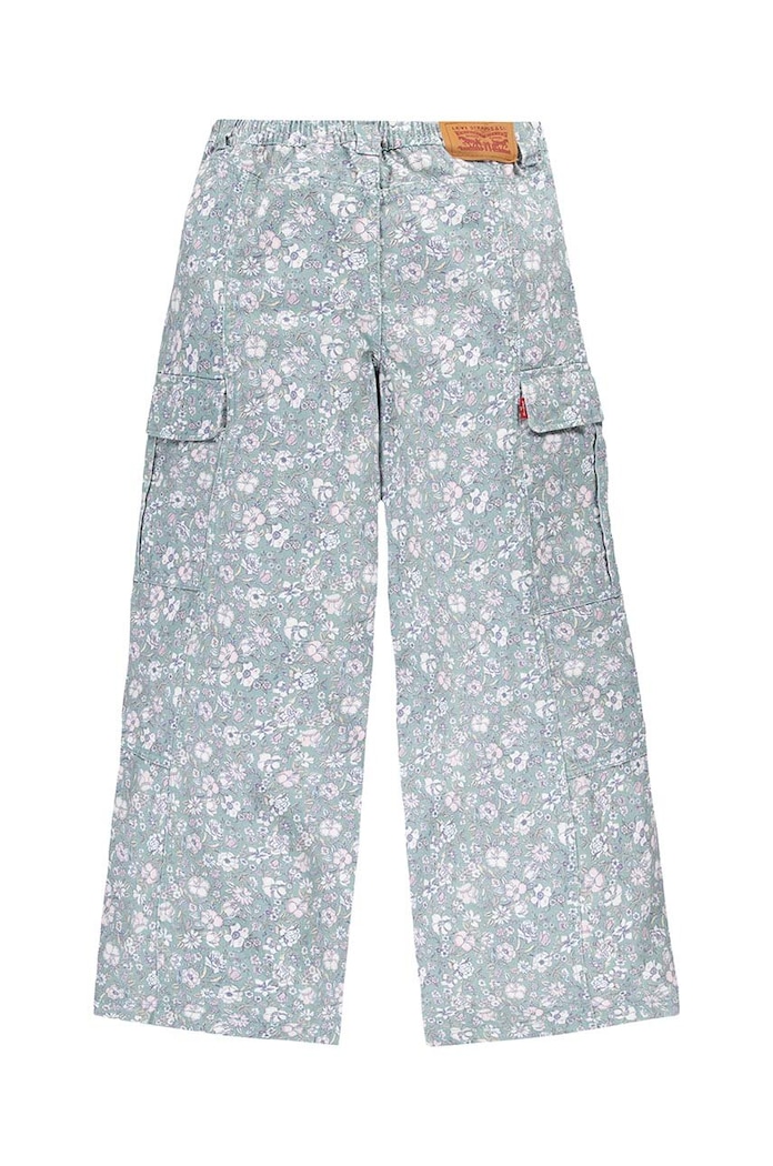 Levi's spodnie bawełniane dziecięce TWILL '94 BAGGY WIDE LEG 3EL019 turkusowy AW24